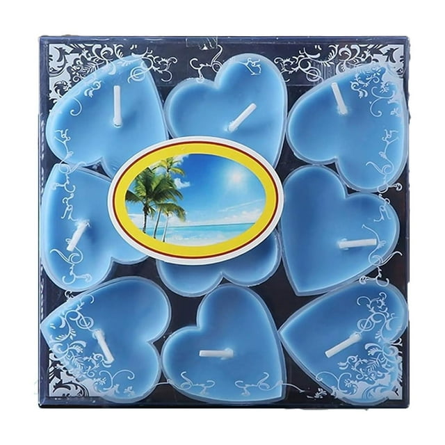 Heart Shaped Tealight Candle Set Natural Unscented Long Decorative Flameless Votive for Home
