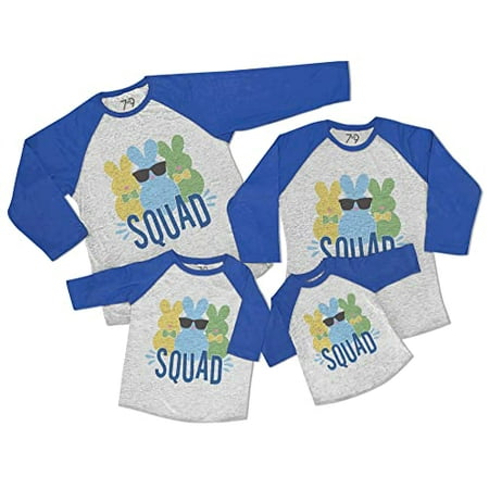 

7 ate 9 Apparel Family Matching Happy Easter Shirts - Easter Squad Blue Shirt 12 Months