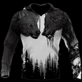 thumbnail image 3 of Sudadera con capucha para hombre, otoño e invierno, estampado 3D de lobo animal, manga larga, holgada, moda urbana, ropa para hombre 6XL, 3 of 4