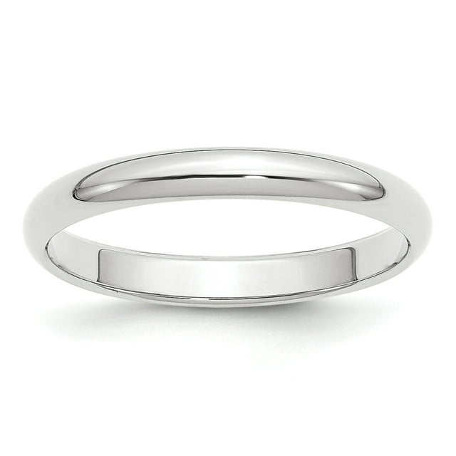 Bague de Fiançailles Demi-Rond en Platine 3mm Taille 8.5 Dôme Classique