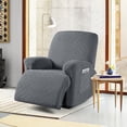 thumbnail image 6 of KINCAM Recliner Chair Cover 3-Pieces, Soft Stretch Recliner Slipcover with Armrest Covers Daily Furniture Protection, Dark Gray, 6 of 9