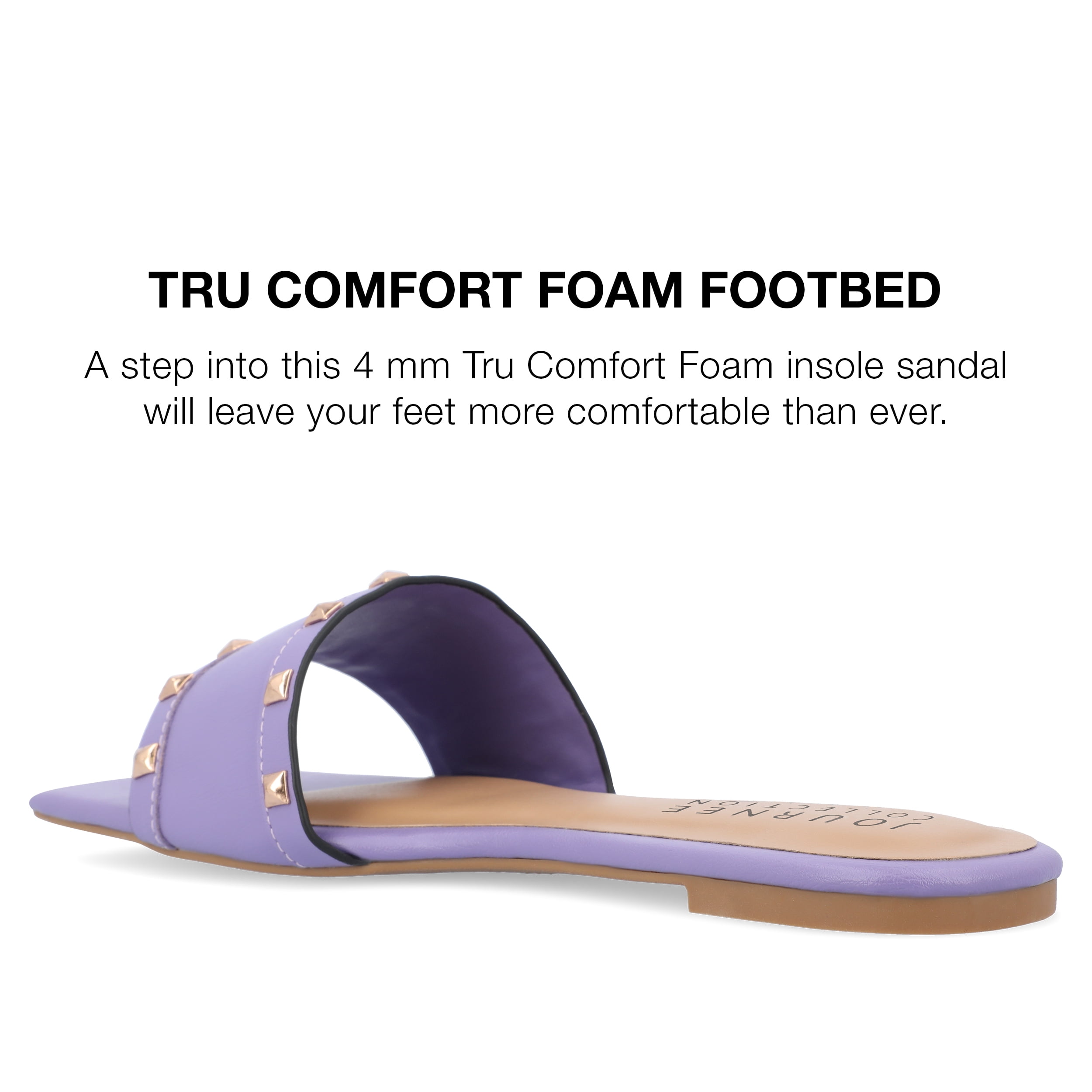 Journee Collection Womens Treena Tru Comfort Foam Slip On Slide Flat Sandals