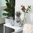 thumbnail image 2 of 10", 6", 4"H Silver Polystone Decorative Fruit Sculpture with Mirror Accents, by DecMode (3 Count), 2 of 9