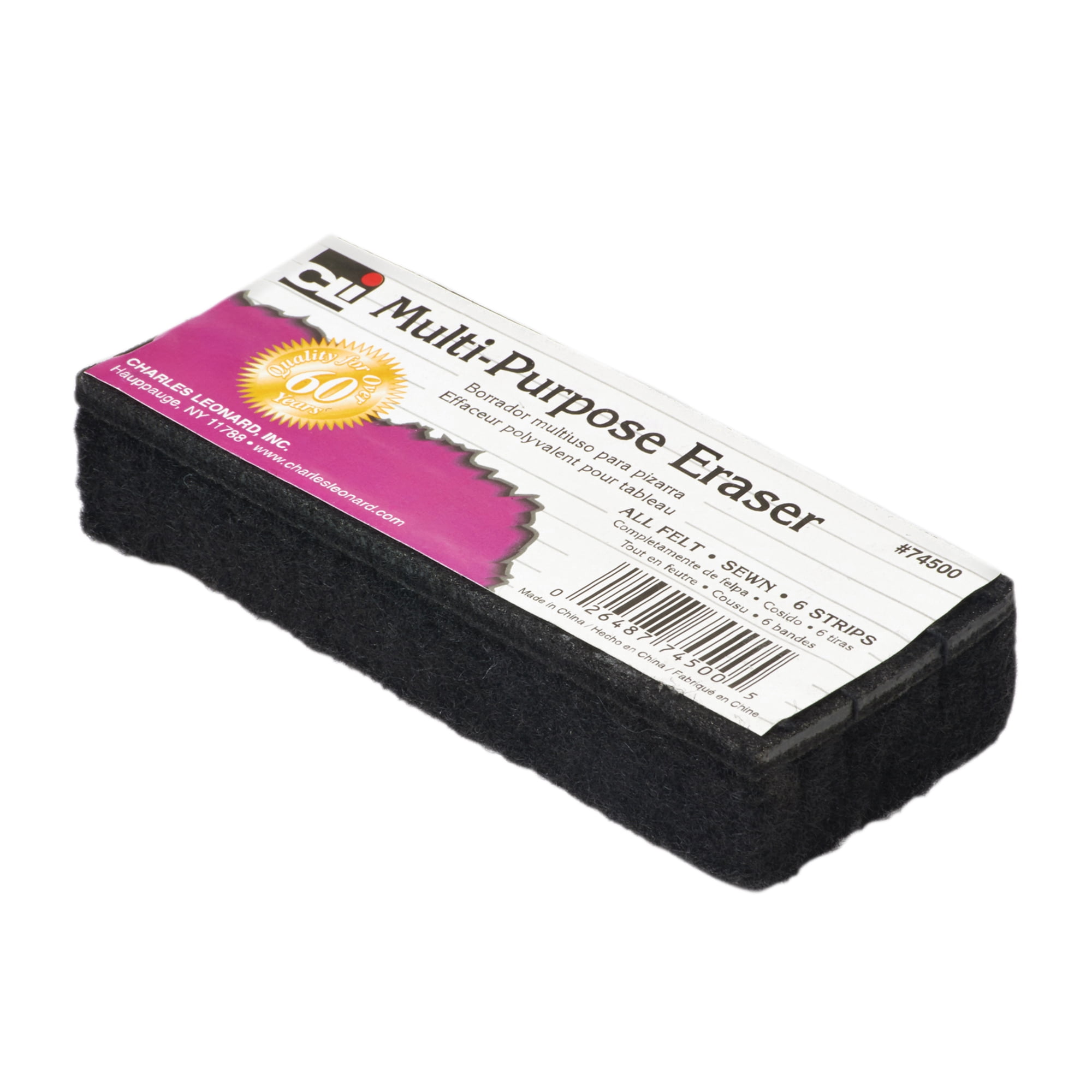 Charles Leonard Multi-Purpose Eraser, 5" Length, 12 Per Pack, 2 Packs