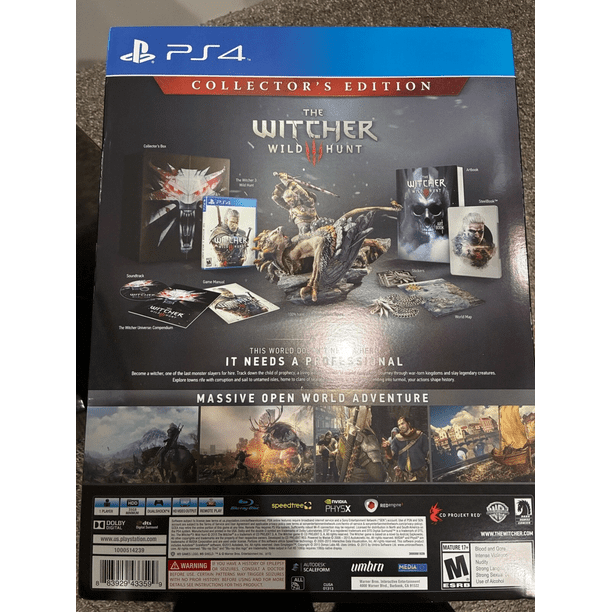 Witcher 3: Wild Hunt - Collector's Edition (PS4) Statue and Box