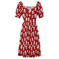 thumbnail image 4 of Red Mahjong Sleeveless Dress Woman fashion loose women's dress, 4 of 6