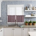 thumbnail image 6 of Kitchen Curtains Set, Red Navy Blue Kitchen Curtains and Valances Set, Morocco Modern Geometric Ethnic Art Rod Pocket Tier Curtains 36 Inch Length for Cafe/Bedroom Windows, 6 of 6