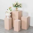 thumbnail image 3 of Balsa Circle 5 Nude Rectangular Pedestal Fitted Spandex Display Stand Covers Set Party Events Decorations Supplies, 3 of 8