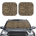 thumbnail image 2 of Balery Leopard Print-1 Parasol para parabrisas de coche de 2 piezas | Parasol plegable para parabrisas delantero de coche para la mayoría de sedanes-Small, 2 of 6