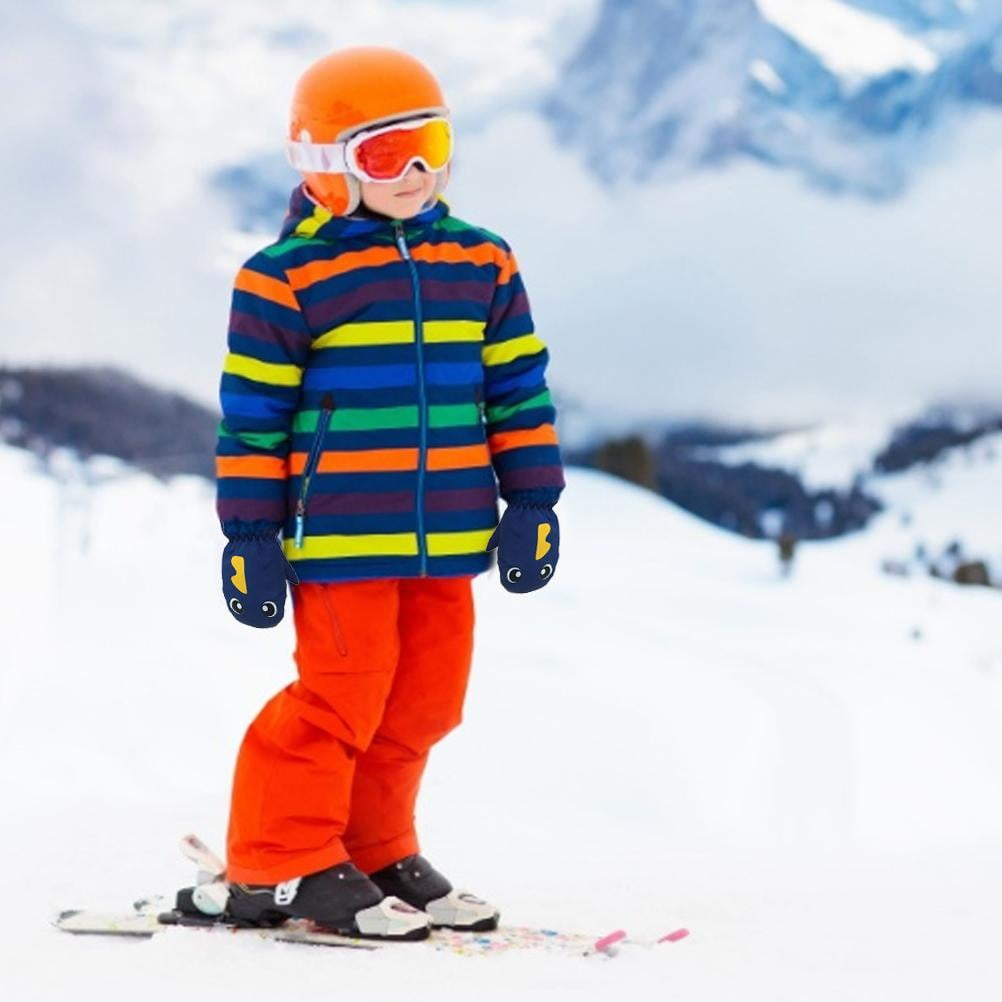 1 Paire de Mitaines pour Bebe Hiver Enfants Garcons Filles Gants Chauds Exterieurs Impermeables Gants de Ski Coupe Vent