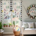 thumbnail image 3 of Happy Easter Rabbits Swag Valance Curtains Spring Pink Flower Egg Butterfly Black Plaid Rod Pocket Swag Curtains Small Window Treatments for Kitchen Bathroom Bedroom 36" W x 45" L, 2 Panels, 3 of 9