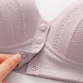 thumbnail image 4 of Gathering Front Buckle Back Comfortable Breathable Lace Large Breasts Show Small Non Non Ring Bra, 4 of 8