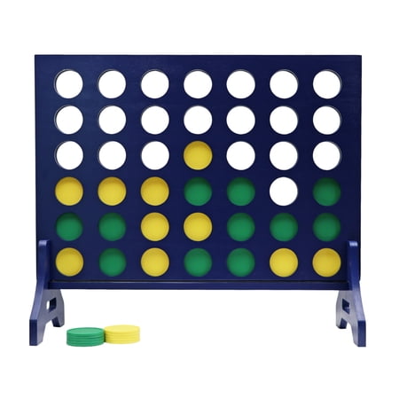 Tailgating Pros Premium Giant Four in a Row with Carrying Case - Jumbo Oversized Outdoor Yard Game - Connect Multiple Pucks in a Row to Win - Many Puck Colors Available!