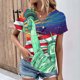 thumbnail image 4 of Camiseta de Manga Corta con Cuello en V, Camiseta Larga de Moda Y Ligera para Mujeres, 4 of 4