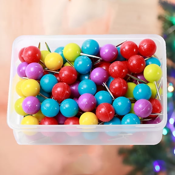 VANIDO Sewing Pins 100pcs/Box 10MM DIY Colorful Sewing Set Plastic Big Ball Head Straight Clothing Accessories Needle for Craft Decoration Dressmaker Quilting