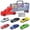 Red, variant on Godderr 6 Pcs Kids Container Car With Slide Track Mini Car Extendable Simulation Sliding Car Alloy Model Toy 1 Set