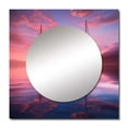thumbnail image 2 of Designart "White Yacht Rosy Blue Sundown Reflection II" Boat Purple Large Square Mirror - Square Bedroom Mirror Printed Wall Decor - Modern Square Printed Wall Mirror Art, 2 of 5