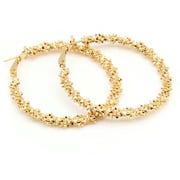 Women Big Hoop Earrings Large Loop Circle Alloy Jewelry Ear Rings (Gold)