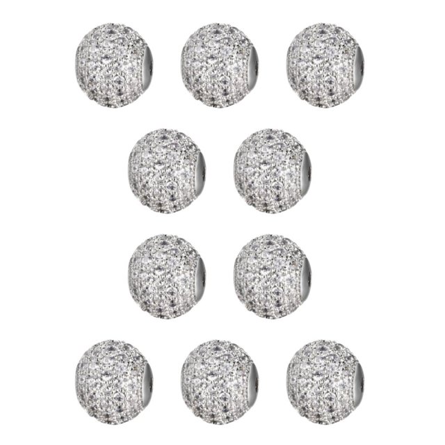 Minnieouse de cuentas, espaciador de cuentas redondas, decoración artesanal, fabricación de joyas, encontrar artesano, accesorio hecho a Plata Blanco 10mm 10piezas