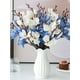 thumbnail image 4 of (Blanco, altura del ramo único de aproximadamente 43 cm, 5 tenedores y 20 cabezas de flores en total) Ramo de magnolia simulado, 4 of 5