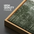 thumbnail image 5 of Large Framed Canvas Print Minimalist Green Pine Tree Landscape with FogWall Art Decorative Ready to Hang Painting for Living room Bedroom 60x30 inches Natural Frame, 5 of 7