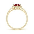 thumbnail image 2 of ANGARA Natural Oval 1 ct Ruby and Diamond Bridal Set in 14K Yellow Gold for Women (Size-7x5mm) | July Birthstone, Birthday, Anniversary, Jewelry Gift for Women | Natural Ruby Ring, 2 of 7