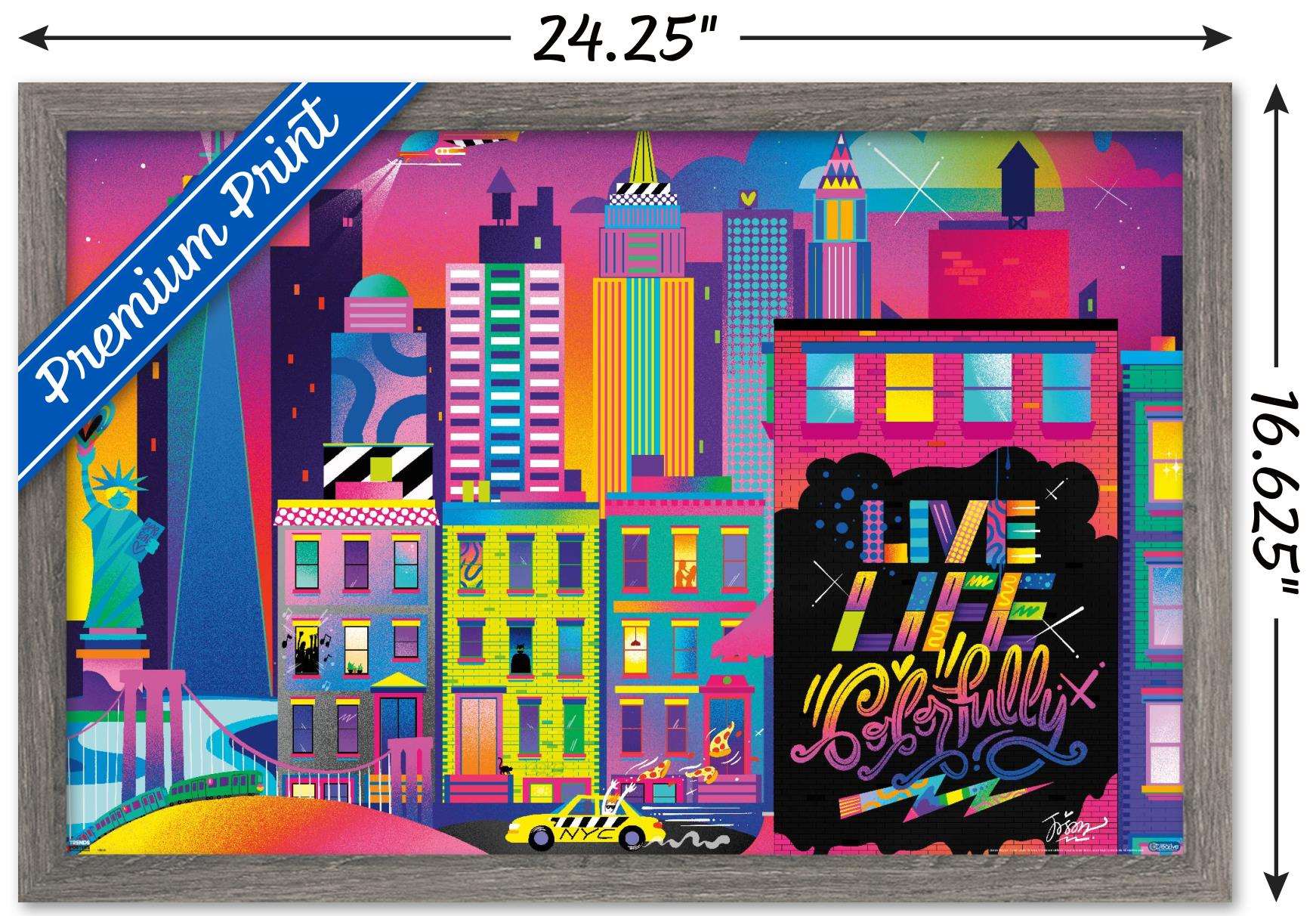 Jason Naylor - Live Life Colorfully Wall Poster, 14.725" x 22.375", Framed