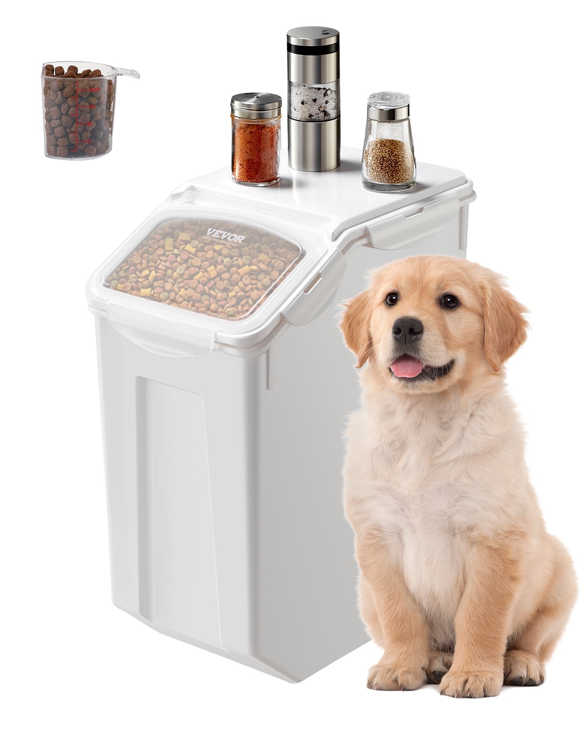 3-Pack Airtight Dog Food Storage Containers With Bamboo Lids - Keep Pet Food Fresh & Organized