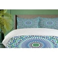 thumbnail image 4 of Ambesonne Orient Duvet Cover Sets, Eastern Floral Ornate Motif, 2-Queen, Sky Blue Green White, 4 of 7