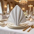 thumbnail image 2 of Set of 6 Cloth Napkins - Cotton, Washable, Reusable for Dining Table, Restaurant, Weddings, Events, Parties Thin stripes 28x20inch, 2 of 6