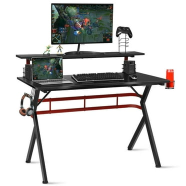 Finihen Multifunctional Gaming Computer Storage Desk, Small Home Office Desk Study Writing Table, Black