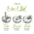 thumbnail image 5 of REDUCE Vaso para niños Coldee de 14 onzas con tapa y pajita - Taza de viaje aislada Coldee - Acero inoxidable a prueba de derrames, a prueba de sudor, sin BPA - Incluye asa, pajita de silicona reutili, 5 of 5