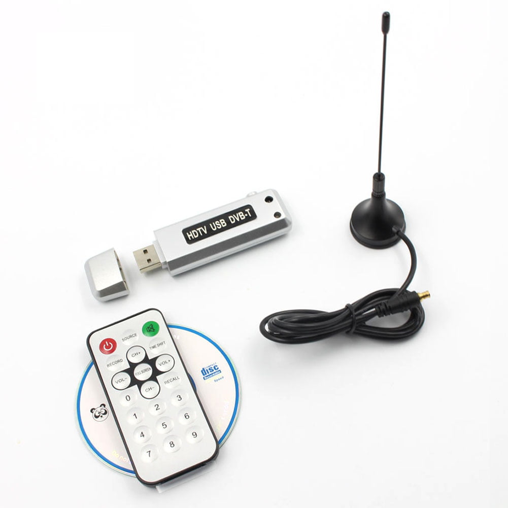 USB 2.0 DVB-T Digital TV Receiver HDTV Tuner Dongle Stick Antenna IR Remote Free Multi-Picture Display Support for Windows 7/Vista 