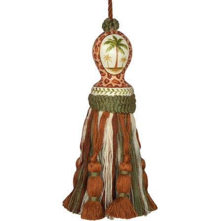 Tassel Palm Tree Pair Polyrayon Carved Wooden Head Wood New Hand-Painted  JK-215