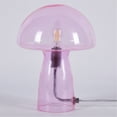 Urban Shop Novelty Glass Mushroom Lamp, Hot Pink, 12" H, Plugin
