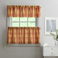 thumbnail image 2 of Rod Pocket Kitchen Curtain Set 3-Piece, 27.5x36 Inch Valance & Tier Drapes, Polyester Pongee Cafe Curtains for Living Room, Bathroom, Farmhouse Rustic Country Window Treatments., 2 of 6