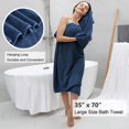 thumbnail image 4 of Set de Toallas Oliven de 8 piezas, toallas de baño grandes en azul marino, 4 of 7
