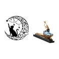 thumbnail image 5 of Dualoai Elegant Cat Ballerina Metal Wall Art Sculpture Black Cat Moon Decor with Ballet Dancer Ornament Figure for Cat Lover and Ballerina Girls Gift, 5 of 8