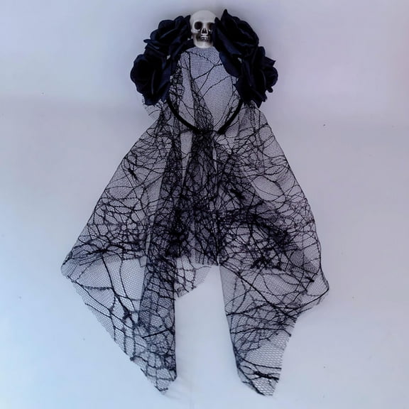 Rose Flower Headband Day Of The Dead Mexican Gothic Skeleton Lace Headdress Fancy Dress Girl Headdress Wedding Accessories Candy Cane Hair Bow Headbands Metal Women S Fall Fashion Headband Head Boys