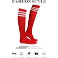 thumbnail image 2 of Womens Athletic Knee High Socks, Outdoor Sport Thigh High Stockings, Casual Stripes Tube Socks(1 Pair), 2 of 7