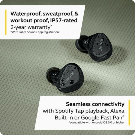 Jabra - Elite 4 Active True Wireless Noise Cancelling In-Ear Headphones - Black