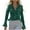Green, variant on Womens Suede Long Sleeve Tops Ruffled Hem Lapel Button Down Shirt Trendy Spring Fall Style Tops