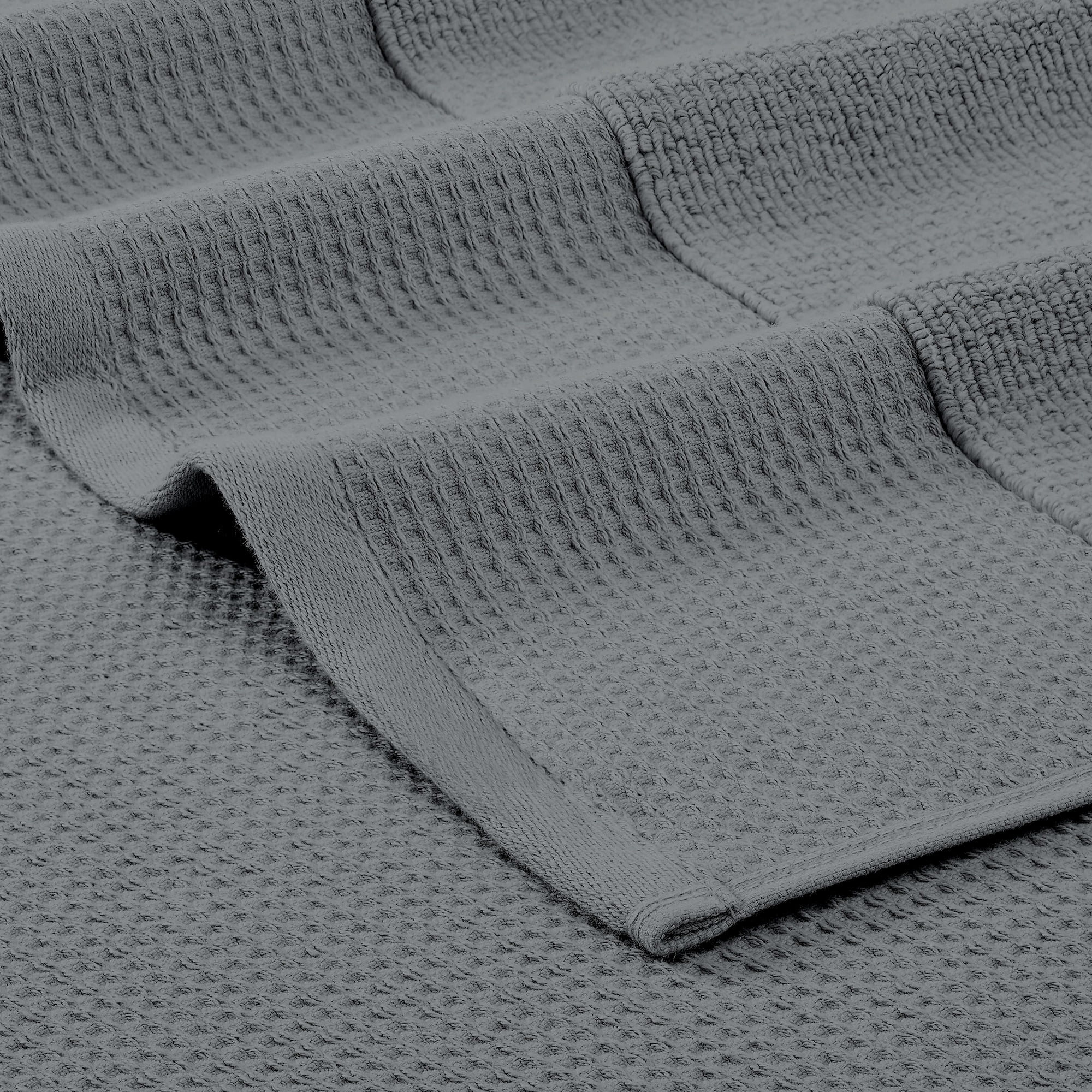 Modern Threads Waffle-Rib 6-Piece Cotton Bath Towel Sets, Carbon