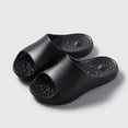 thumbnail image 2 of Domzle Arch-Support Men Women's Slide Sandals - Cushioned Cloud Summer Women House Slippers Comfy Shoes for Indoor Outdoor Pool Beach Black, 2 of 5