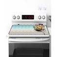 thumbnail image 2 of Stove Top Covers for Electric Stove 31x24 Inches, Turquoise Brown Heat Insulation Fireproof Glass Cooktop Protector, Gradient Geometric Stripes Chevron Wave Countertop Stovetop Cover for Kitchen, 2 of 8