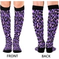 thumbnail image 2 of FREEAMG Fashion Leopard Compression Socks for Women & Men Circulation-Knee High Stockings, 2 of 7