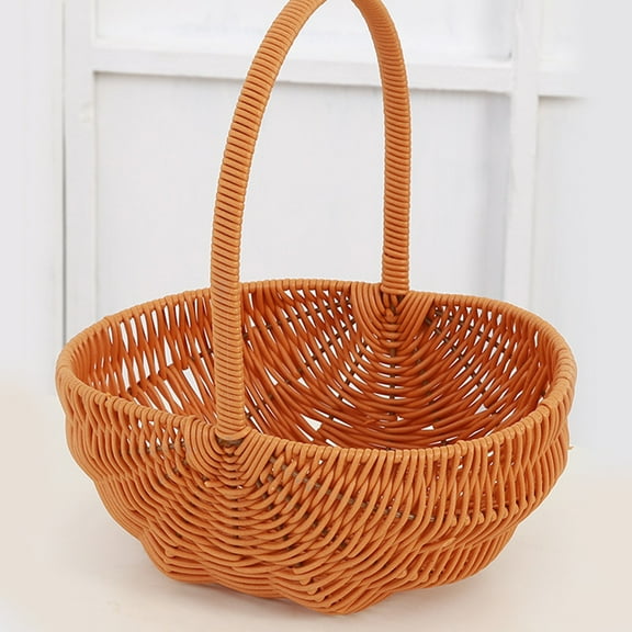 MERRYHAPY Retro Brown PE Multifunctional Picnic Basket Handcrafted Outdoor Storage Tote