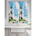thumbnail image 4 of Bedroom Curtains 63 Inches length, Lighthouse Window Treatment Curtain Drapes, Blue Coastal Nautical Ocean Beach Palm Tree Rod Pocket Curtain Panels for Living Room Kitchen, 42"x63", 2 Panels, 4 of 7