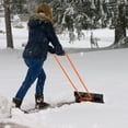 thumbnail image 4 of Costway 30" Snow Shovel Heavy-Duty Metal Adjustable Height Wheeled Snow Removal Pusher, 4 of 10
