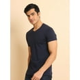 thumbnail image 3 of BERRYBLUES Solid Men V Neck Light Blue T-Shirt, 3 of 6
